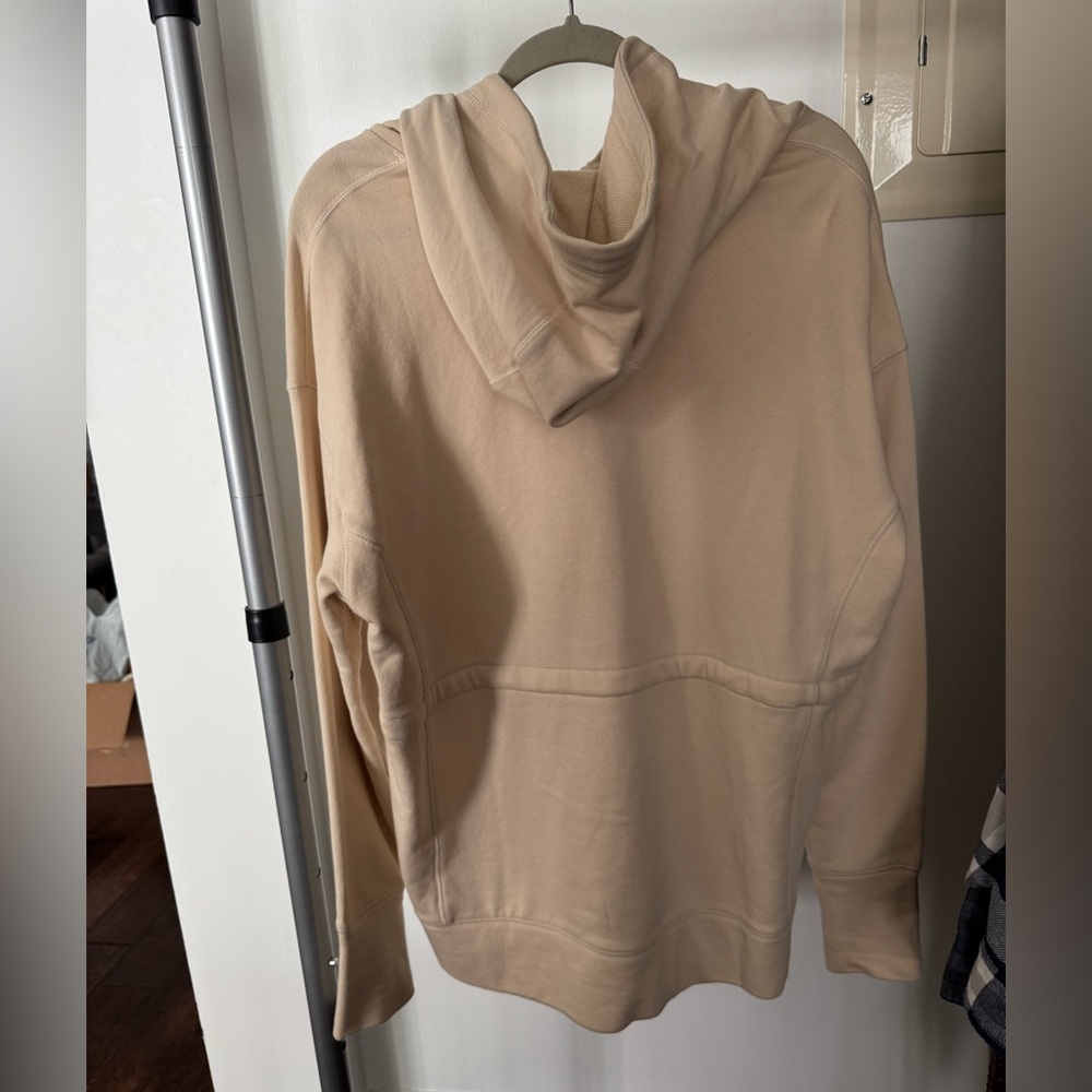 Cream 100% Cotton Zip Up Hoodie - Picture 5 of 7